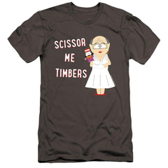South Park Scissor Me Timbers Men's Ultra-Soft 30/1 Cotton Slim Short-Sleeve T-Shirt