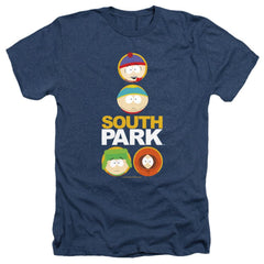 South Park Solid Circles Men's 30/1 Heather 60 40 Poly Short-Sleeve T-Shirt