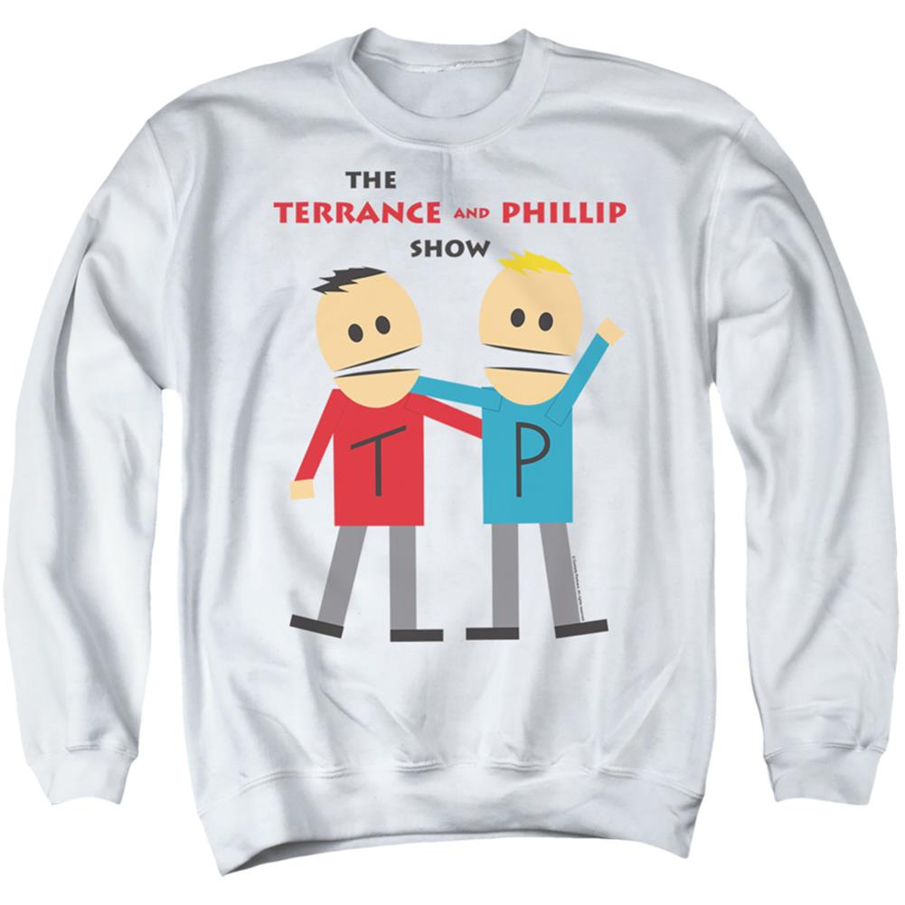 South Park Terrance And Phillip Men's Crewneck 50 50 Poly Long-Sleeve T-Shirt