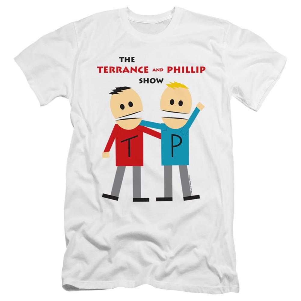 South Park Terrance And Phillip Men's Ultra-Soft 30/1 Cotton Slim Short-Sleeve T-Shirt