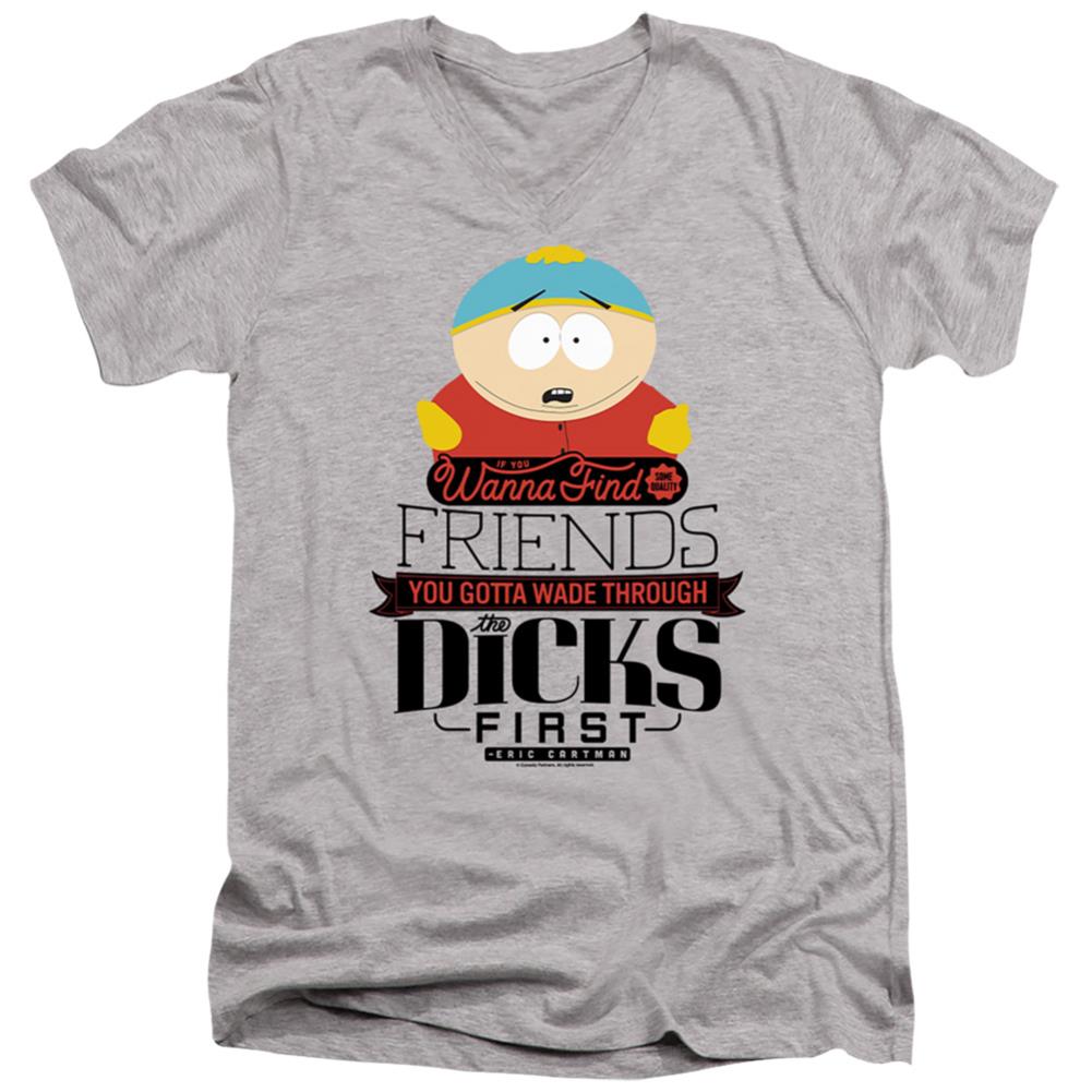 South Park Wade Through Dicks Men's 30/1 Cotton Slim V-Neck T-Shirt
