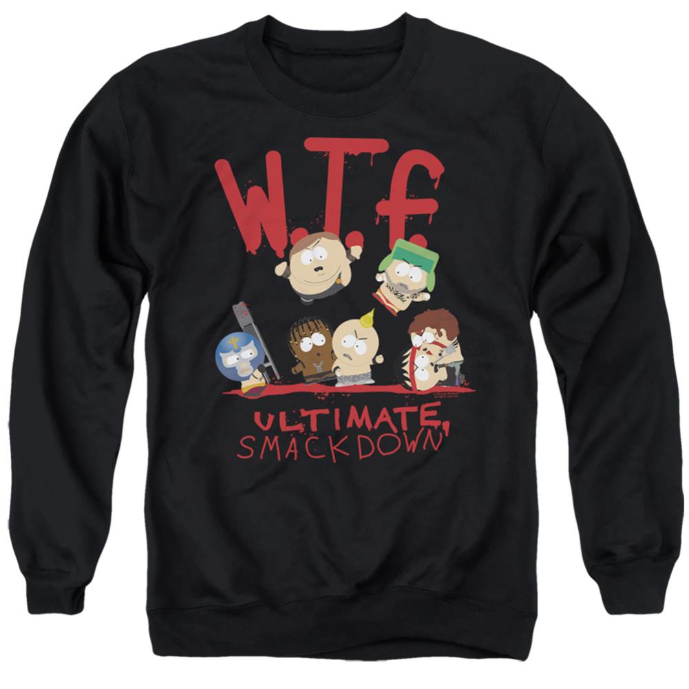 South Park Wtf Ultimate Smackdown Men's Crewneck 50 50 Poly Long-Sleeve T-Shirt