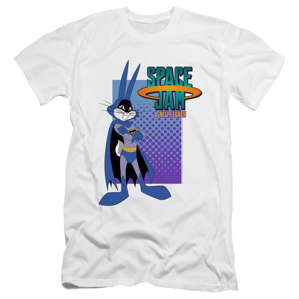 Space Jam 2 Bugs Batman Men's Ultra-Soft 30/1 Cotton Slim Short-Sleeve T-Shirt