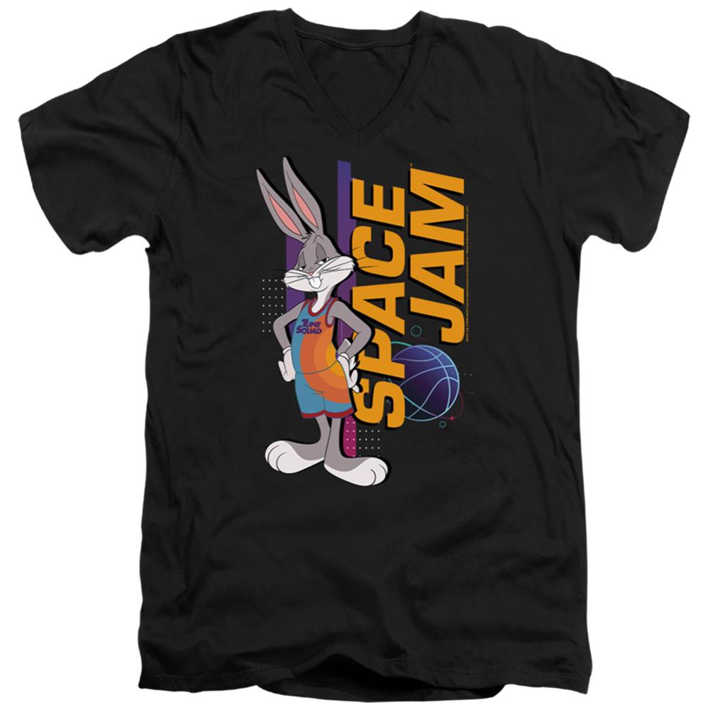 Space Jam 2 Bugs Standing Men's 30/1 Cotton Slim V-Neck T-Shirt