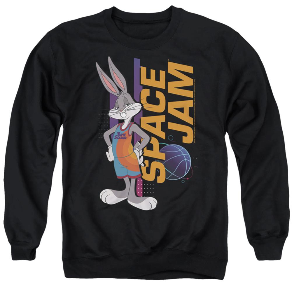 Space Jam 2 Bugs Standing Men's Crewneck 50 50 Poly Long-Sleeve T-Shirt