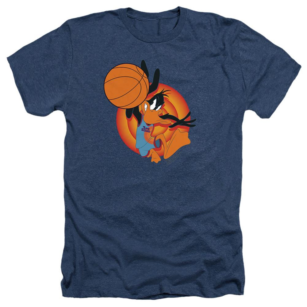Space Jam 2 Daffy Slam Men's 30/1 Heather 60 40 Poly Short-Sleeve T-Shirt