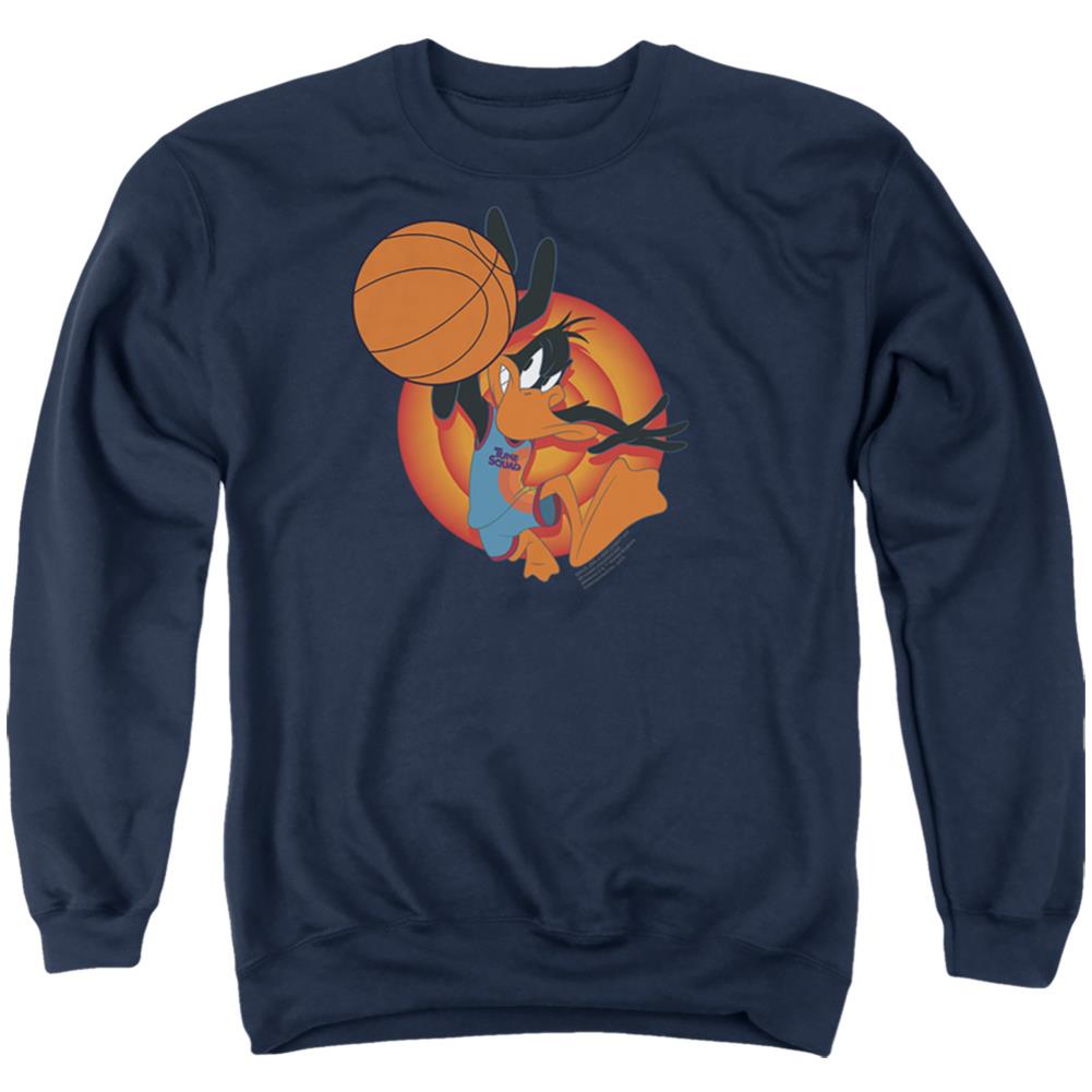 Space Jam 2 Daffy Slam Men's Crewneck 50 50 Poly Long-Sleeve T-Shirt