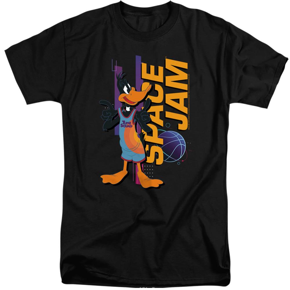 Space Jam 2 Daffy Standing Men's 18/1 Tall Cotton Short-Sleeve T-Shirt