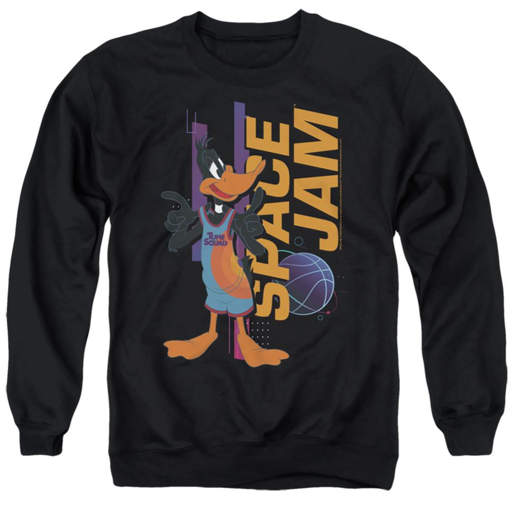 Space Jam 2 Daffy Standing Men's Crewneck 50 50 Poly Long-Sleeve T-Shirt