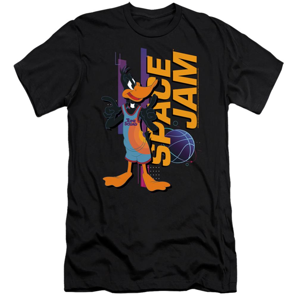 Space Jam 2 Daffy Standing Men's Ultra-Soft 30/1 Cotton Slim Short-Sleeve T-Shirt