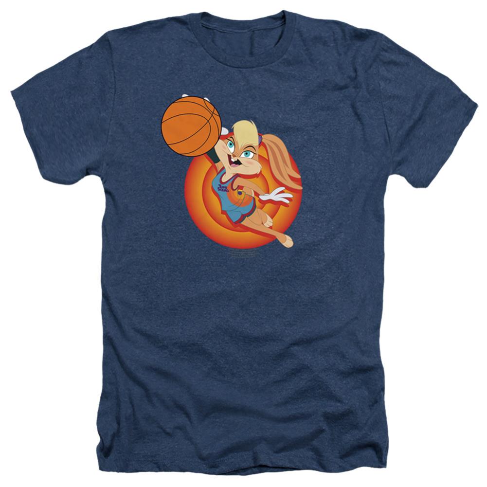 Space Jam 2 Lola Slam Men's 30/1 Heather 60 40 Poly Short-Sleeve T-Shirt