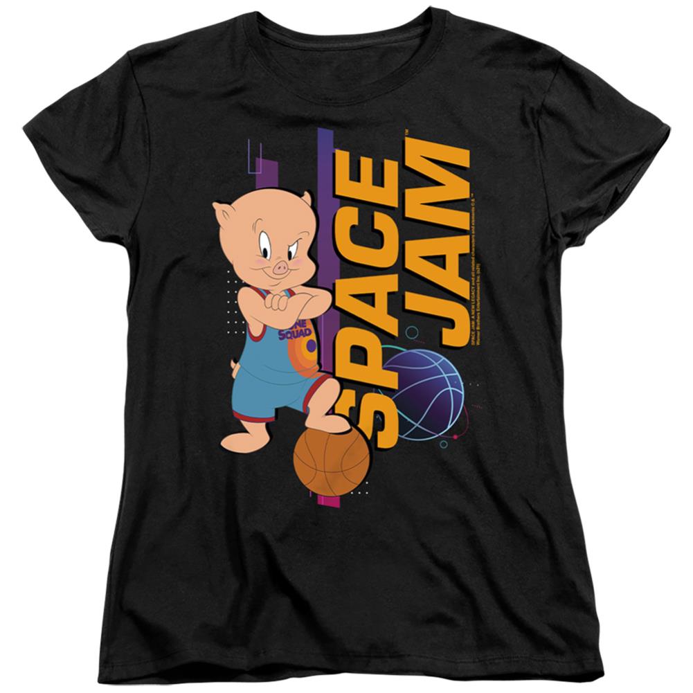 Space Jam 2 Porky Standing Women's 18/1 Cotton Short-Sleeve T-Shirt