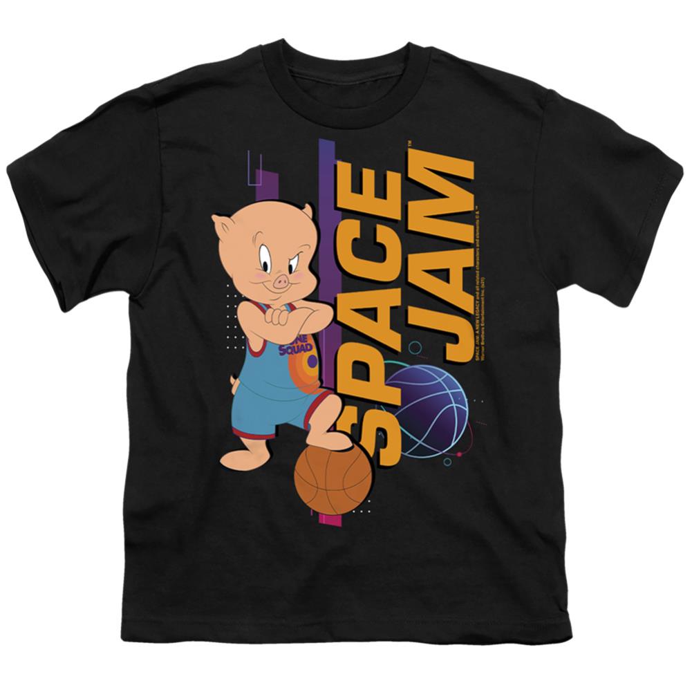 Space Jam 2 Porky Standing Youth 18/1 100% Cotton Short-Sleeve T-Shirt