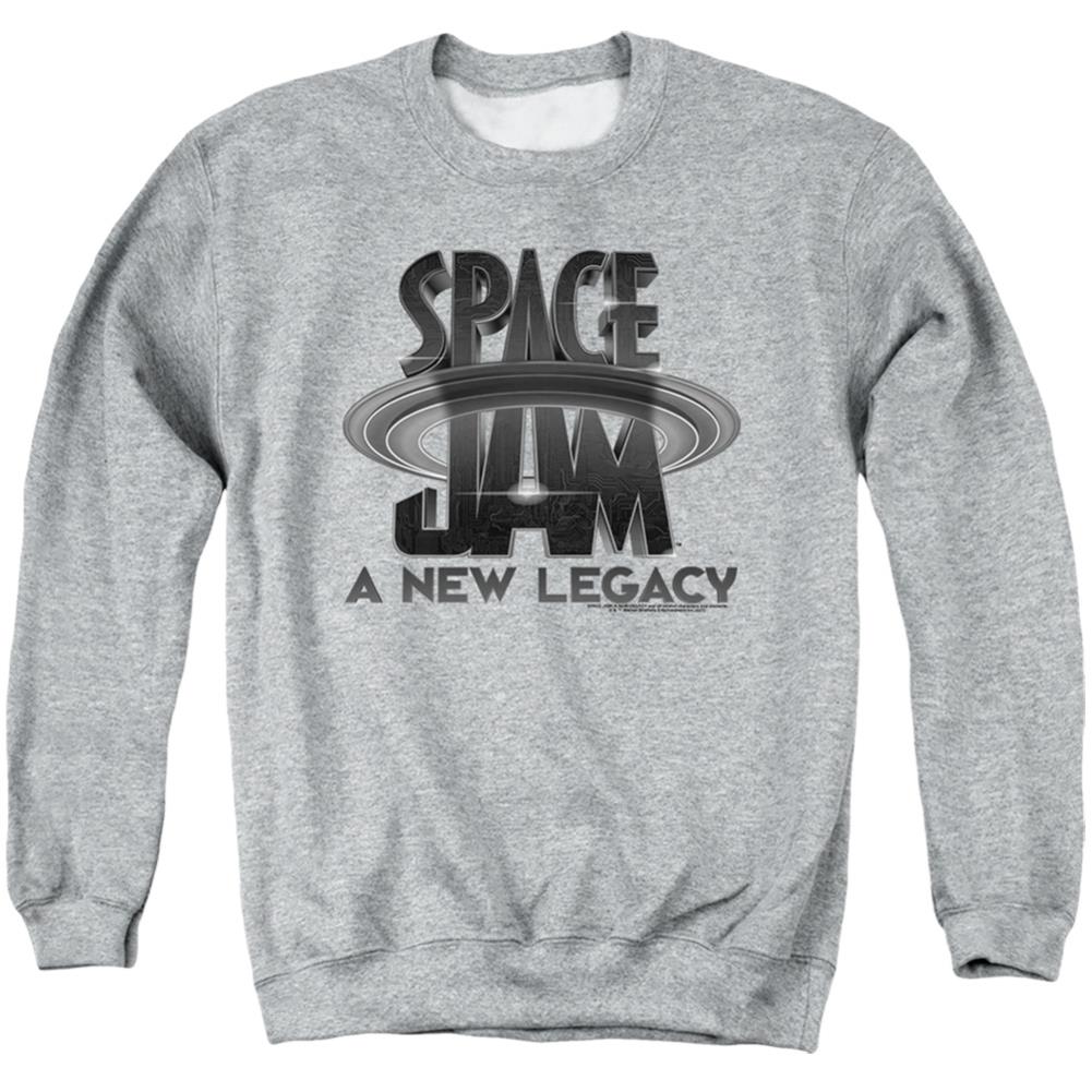 Space Jam 2 Space Jam 2 Logo Black Men's Crewneck 50 50 Poly Long-Sleeve T-Shirt