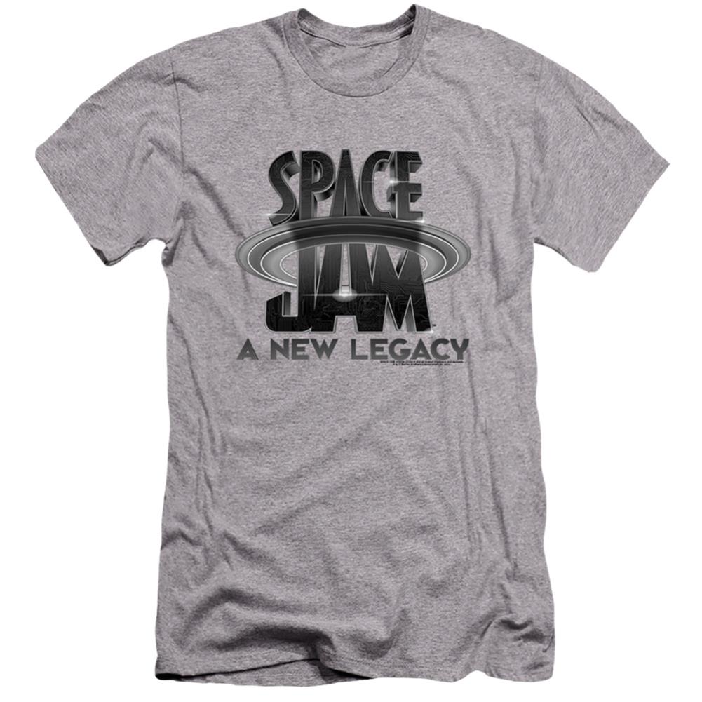Space Jam 2 Space Jam 2 Logo Black Men's Ultra-Soft 30/1 Cotton Slim Short-Sleeve T-Shirt