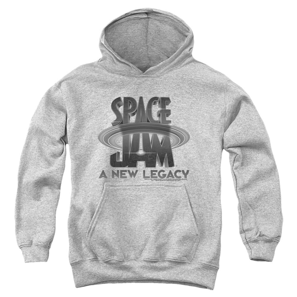 Space Jam 2 Space Jam 2 Logo Black Youth Cotton Poly Pull-Over Hoodie