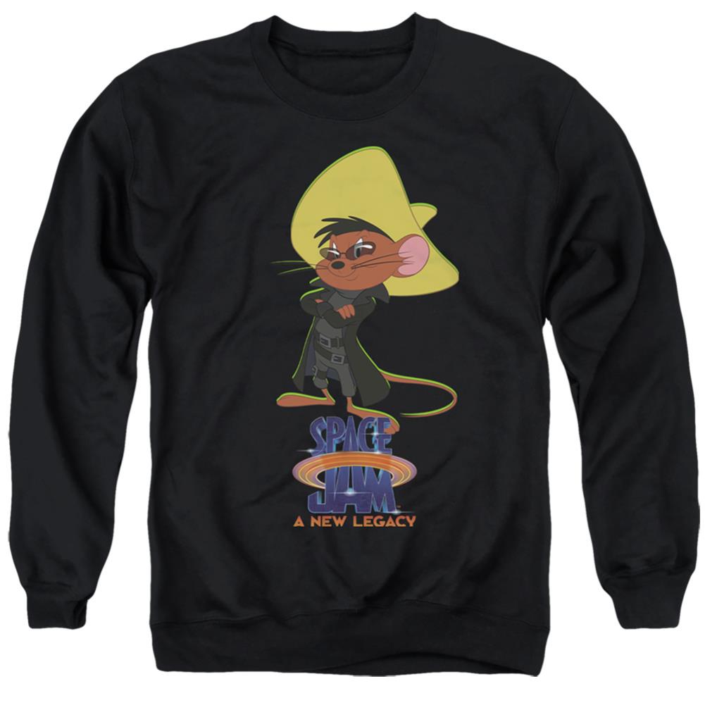 Space Jam 2 Speedy Matrix Men's Crewneck 50 50 Poly Long-Sleeve T-Shirt