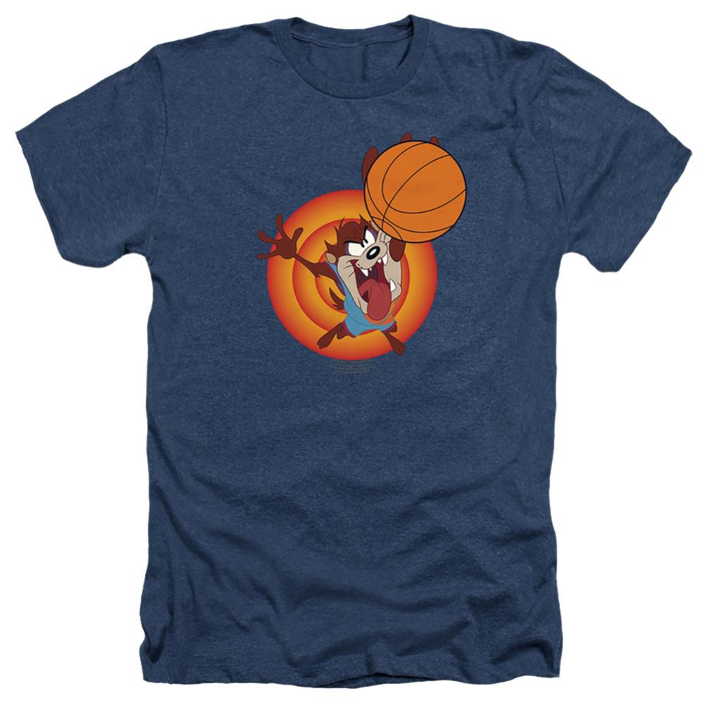 Space Jam 2 Taz Slam Men's 30/1 Heather 60 40 Poly Short-Sleeve T-Shirt