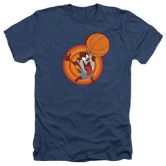 Space Jam 2 Taz Slam Men's 30/1 Heather 60 40 Poly Short-Sleeve T-Shirt