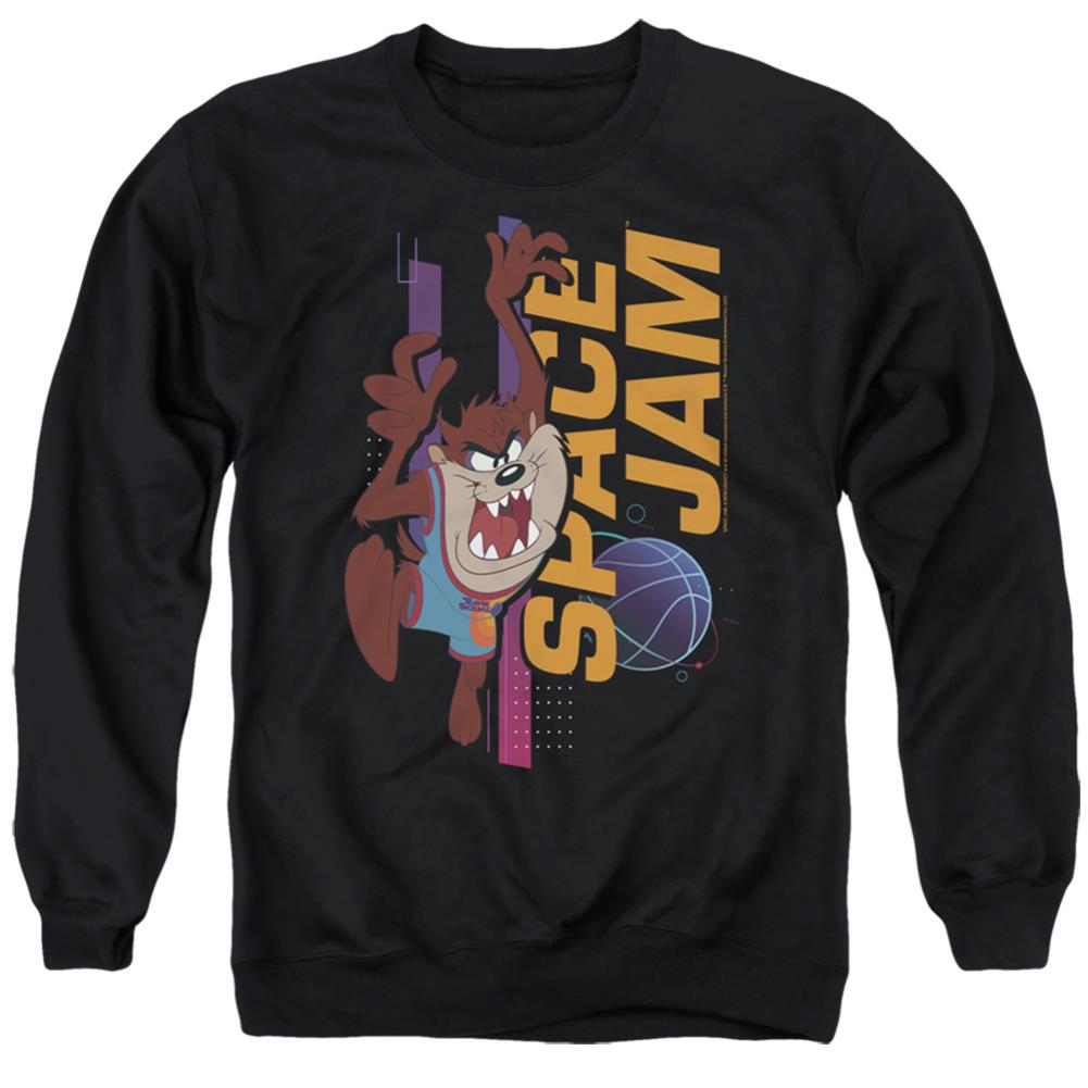 Space Jam 2 Taz Standing Men's Crewneck 50 50 Poly Long-Sleeve T-Shirt