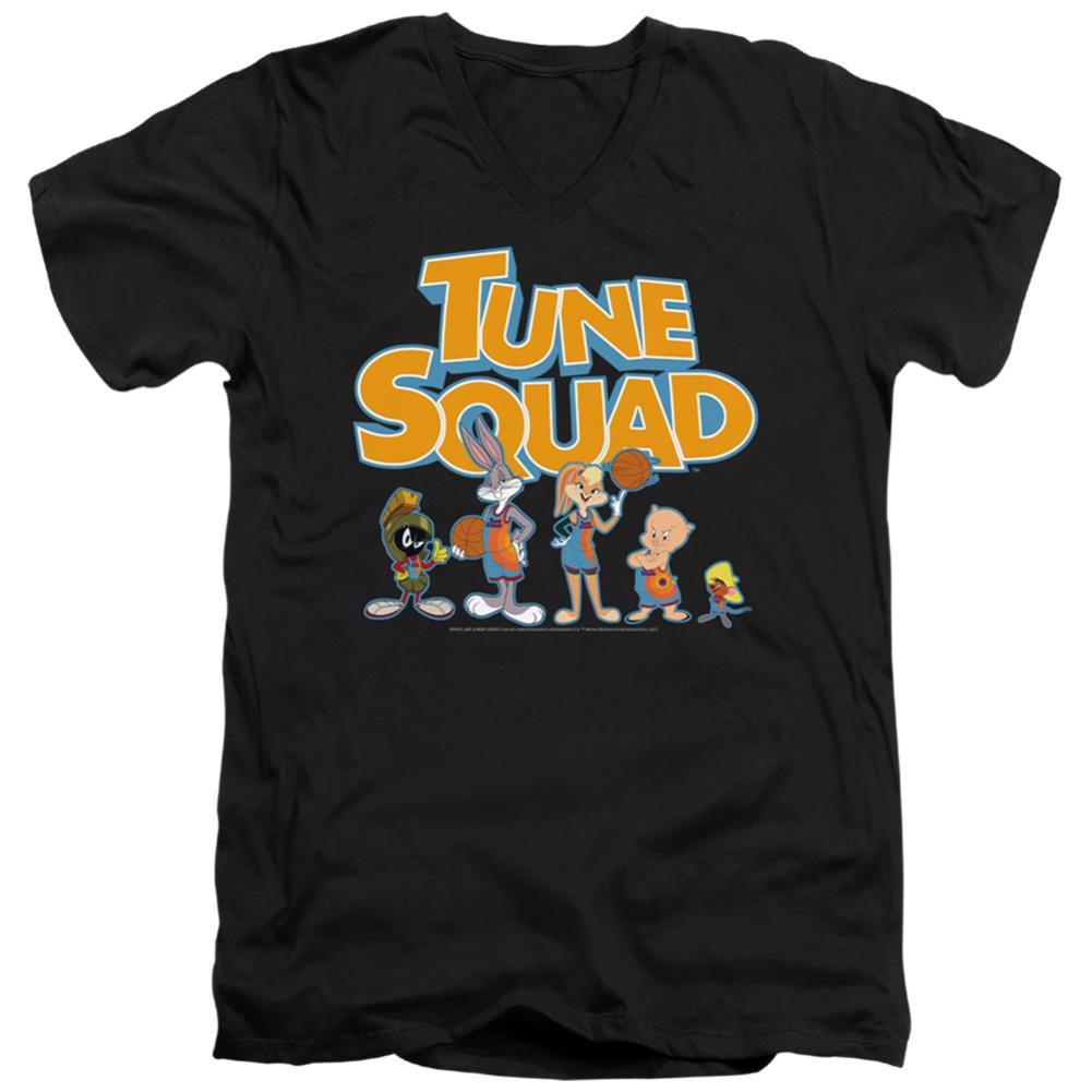 Space Jam 2 Tune Squad Letters Men's 30/1 Cotton Slim V-Neck T-Shirt