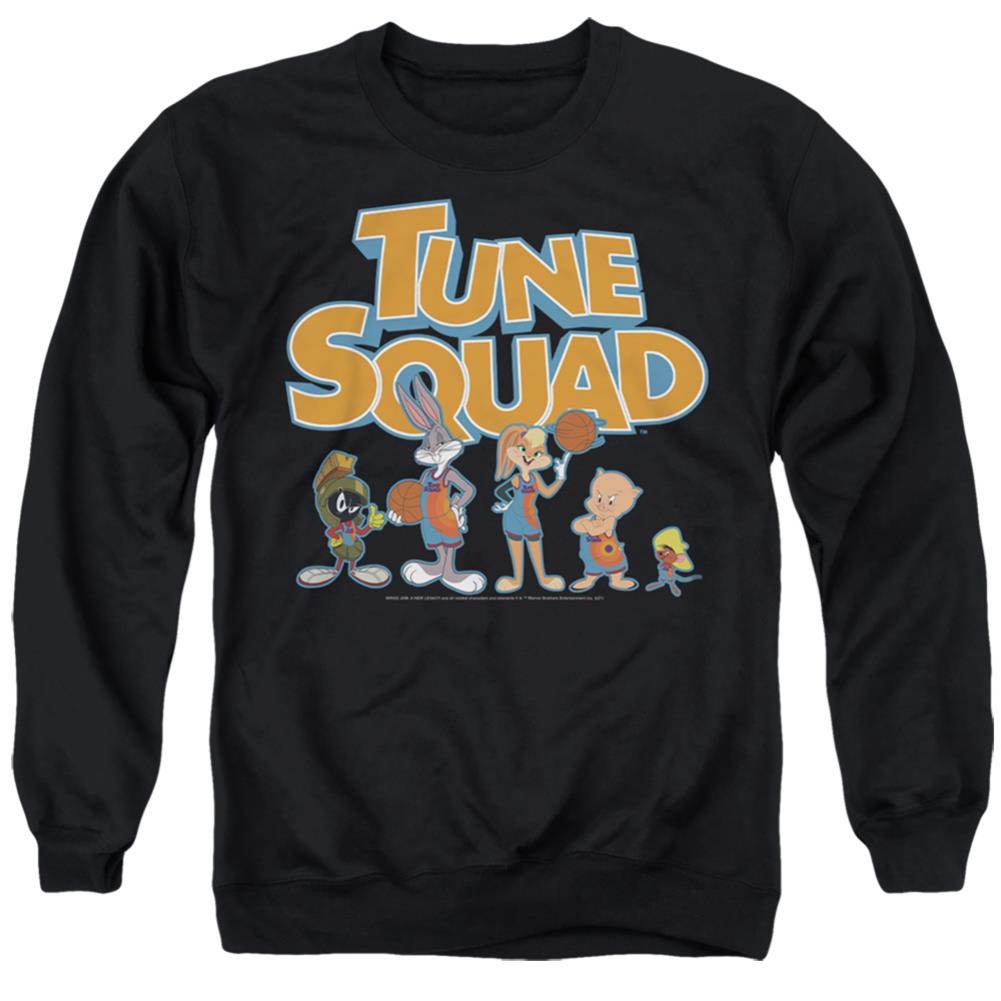 Space Jam 2 Tune Squad Letters Men's Crewneck 50 50 Poly Long-Sleeve T-Shirt