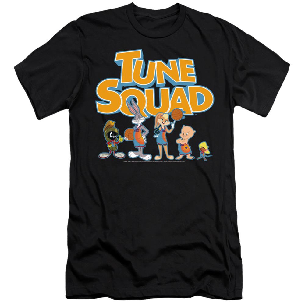 Space Jam 2 Tune Squad Letters Men's Ultra-Soft 30/1 Cotton Slim Short-Sleeve T-Shirt