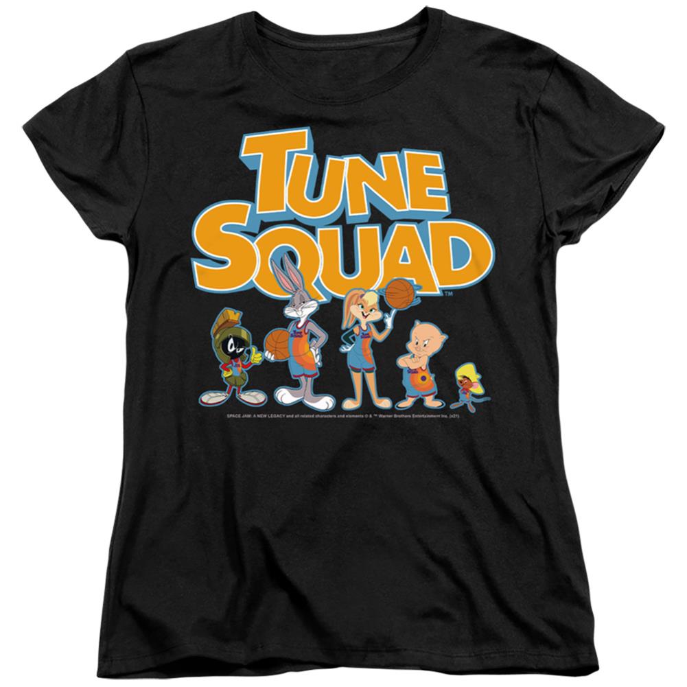 Space Jam 2 Tune Squad Letters Women's 18/1 Cotton Short-Sleeve T-Shirt