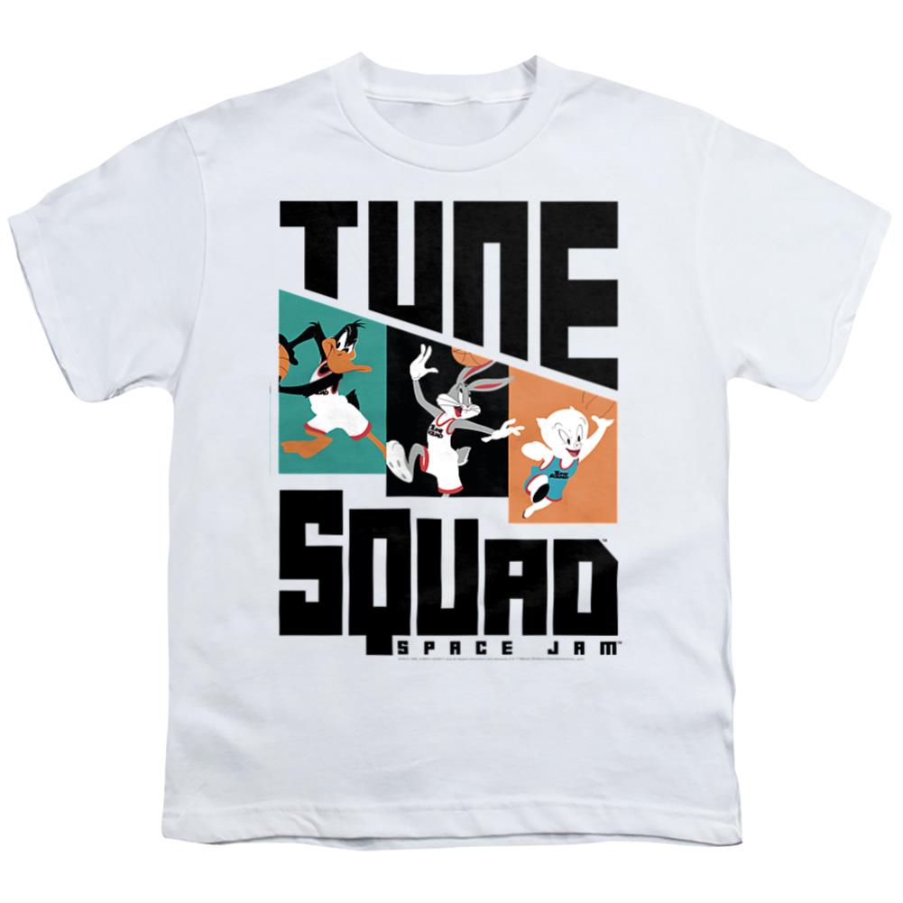 Space Jam 2 Tune Squad Pattern Characters Youth 18/1 100% Cotton Short-Sleeve T-Shirt
