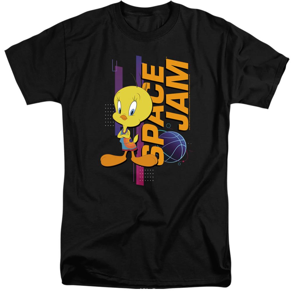 Space Jam 2 Tweety Standing Men's 18/1 Tall Cotton Short-Sleeve T-Shirt