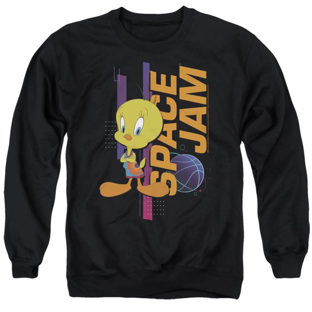 Space Jam 2 Tweety Standing Men's Crewneck 50 50 Poly Long-Sleeve T-Shirt