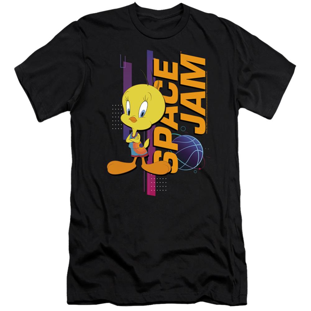 Space Jam 2 Tweety Standing Men's Ultra-Soft 30/1 Cotton Slim Short-Sleeve T-Shirt