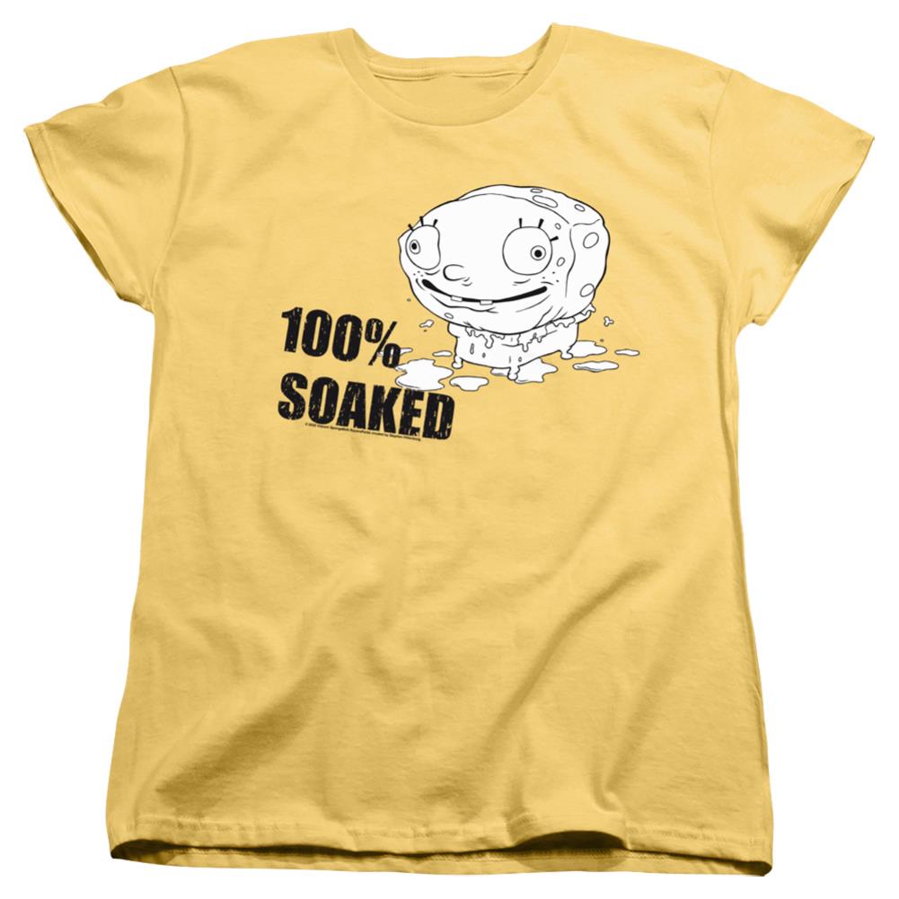 Spongebob Squarepants 100% Soaked Women's 18/1 Cotton Short-Sleeve T-Shirt