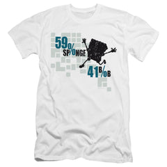 Spongebob Squarepants 59% Sponge, 41% Bob Men's Ultra-Soft 30/1 Cotton Slim Short-Sleeve T-Shirt