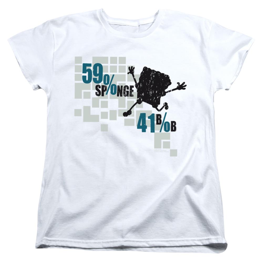 Spongebob Squarepants 59% Sponge, 41% Bob Women's 18/1 Cotton Short-Sleeve T-Shirt