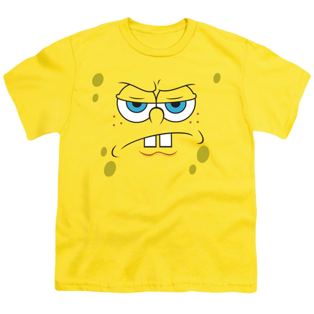 Spongebob Squarepants Angry Face Youth 18/1 100% Cotton Short-Sleeve T-Shirt
