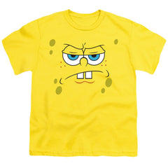 Spongebob Squarepants Angry Face Youth 18/1 100% Cotton Short-Sleeve T-Shirt