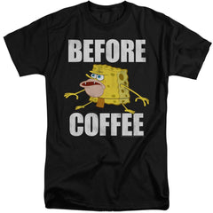Spongebob Squarepants Before Coffee Meme Men's 18/1 Tall Cotton Short-Sleeve T-Shirt