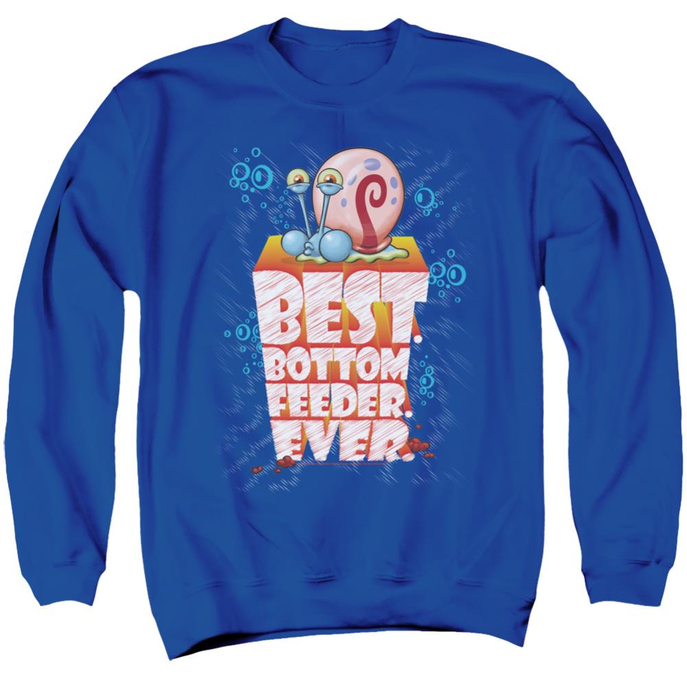 Spongebob Squarepants Best. Bottom Feed. Ever. Men's Crewneck 50 50 Poly Long-Sleeve T-Shirt