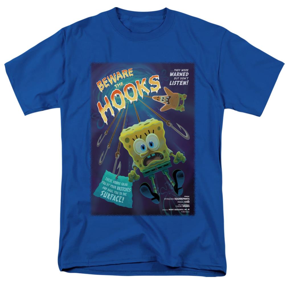 Spongebob Squarepants Beware The Hooks Men's 18/1 Cotton Short-Sleeve T-Shirt