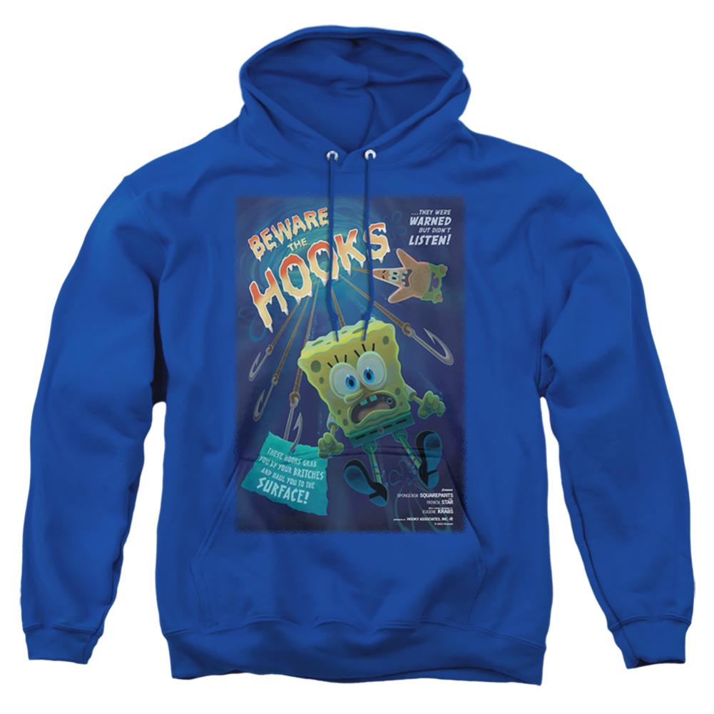 Spongebob Squarepants Beware The Hooks Men's Pull-Over 75 25 Poly Hoodie