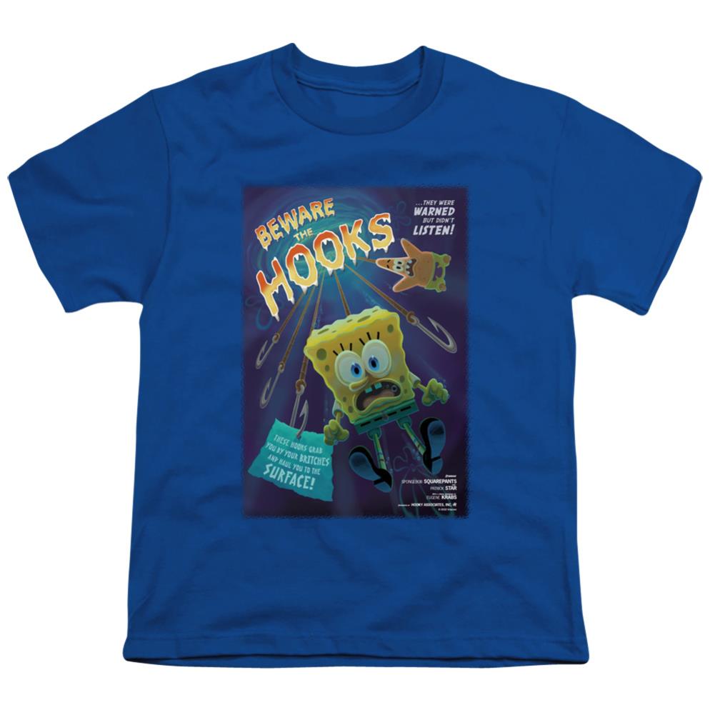 Spongebob Squarepants Beware The Hooks Youth 18/1 100% Cotton Short-Sleeve T-Shirt