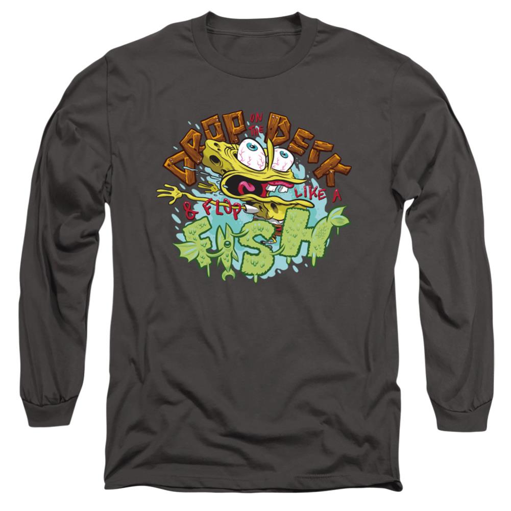Spongebob Squarepants Drop And Flop Men's 18/1 Cotton Long-Sleeve T-Shirt