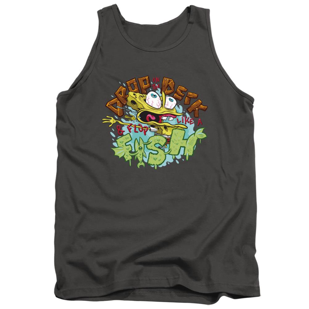 Spongebob Squarepants Drop And Flop Men's 18/1 Cotton Tank Top