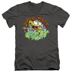 Spongebob Squarepants Drop And Flop Men's 30/1 Cotton Slim V-Neck T-Shirt