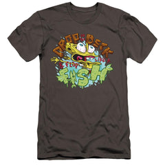 Spongebob Squarepants Drop And Flop Men's Ultra-Soft 30/1 Cotton Slim Short-Sleeve T-Shirt