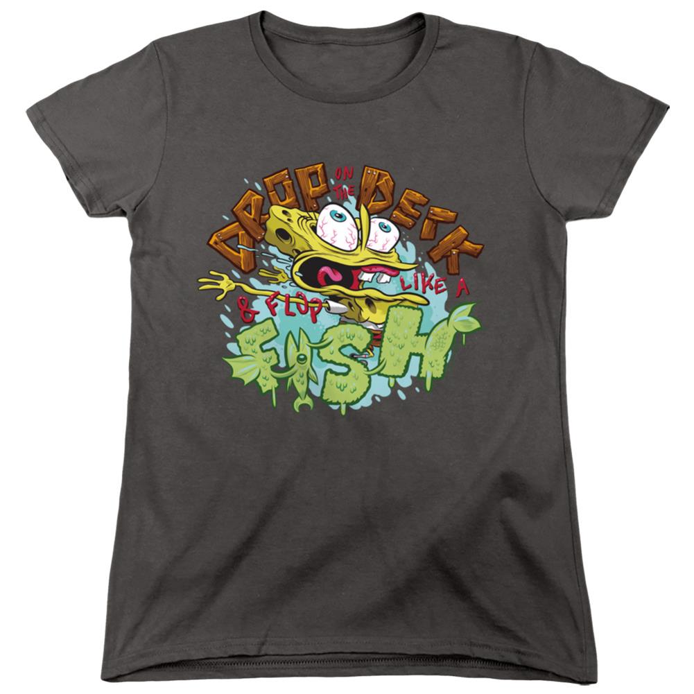 Spongebob Squarepants Drop And Flop Women's 18/1 Cotton Short-Sleeve T-Shirt