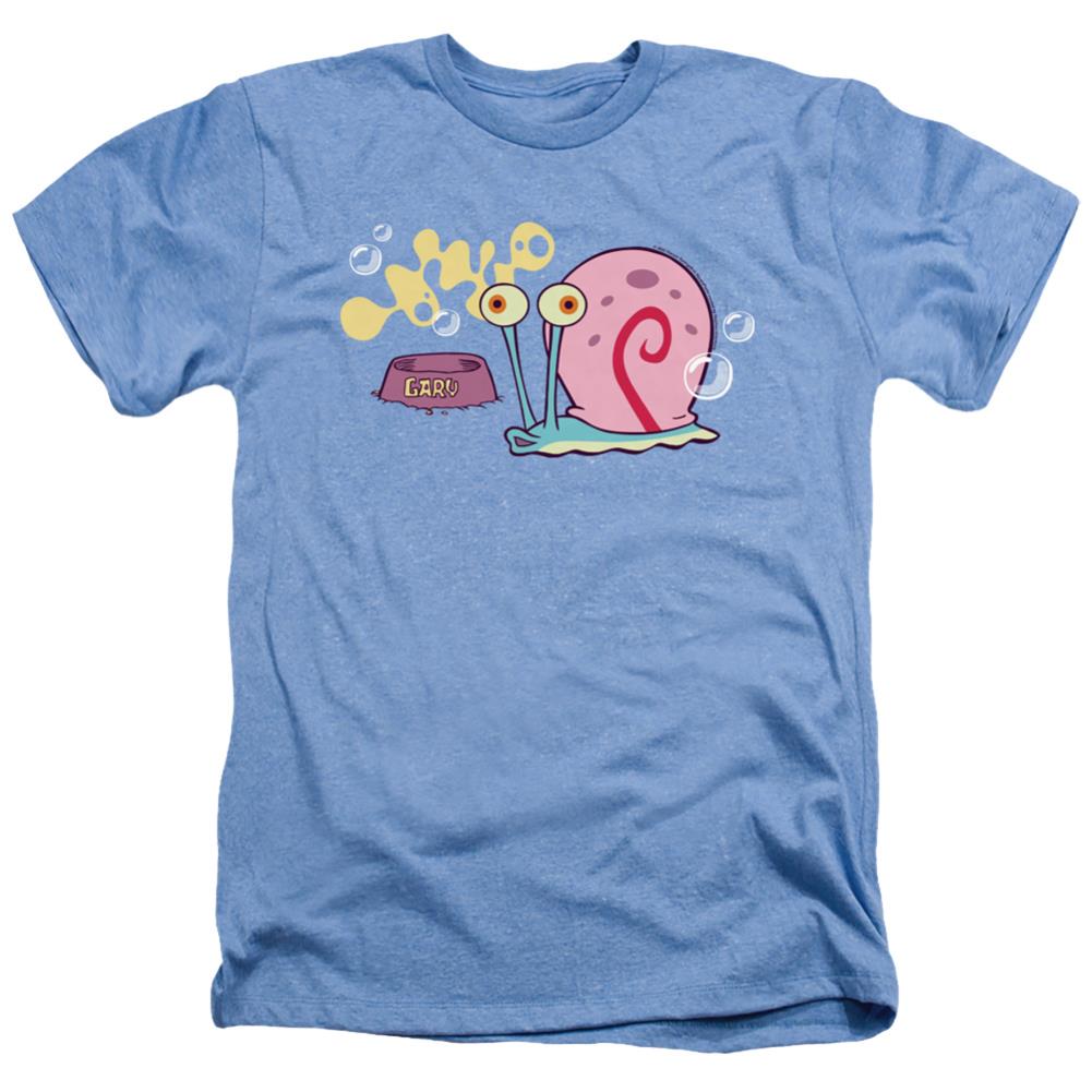 Spongebob Squarepants Gary The Snail Men's 30/1 Heather 60 40 Poly Short-Sleeve T-Shirt