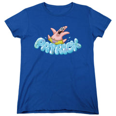 Spongebob Squarepants Happy Go Lucky Patrick Women's 18/1 Cotton Short-Sleeve T-Shirt