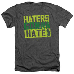 Spongebob Squarepants Haters Gonna Hate Men's 30/1 Heather 60 40 Poly Short-Sleeve T-Shirt